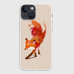 Чехол для iPhone 13 mini с принтом Paint Fox в Кировске,  |  | cute | fox | foxes | ginger | paint | tail | забавная | краска | лис | лиса | лисица | лисицы | лисичка | лисички | лисы | милая | рыжая | рыжие | смешная | фыр | хвост | хвосты