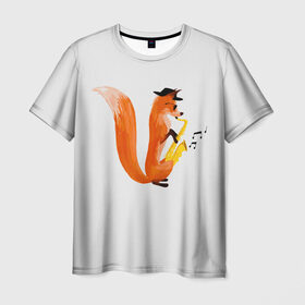 Мужская футболка 3D с принтом Джаз Лис в Кировске, 100% полиэфир | прямой крой, круглый вырез горловины, длина до линии бедер | Тематика изображения на принте: cute | fox | foxes | ginger | jazz | tail | trumpet | джаз | джазмен | забавная | лис | лиса | лисица | лисицы | лисичка | лисички | лисы | милая | рыжая | рыжие | саксофон | смешная | труба | фыр | хвост | хвосты