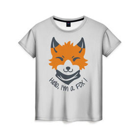 Женская футболка 3D с принтом Hello Fox в Кировске, 100% полиэфир ( синтетическое хлопкоподобное полотно) | прямой крой, круглый вырез горловины, длина до линии бедер | cute | fox | foxes | ginger | hello | tail | забавная | лис | лиса | лисица | лисицы | лисичка | лисички | лисы | милая | привет | рыжая | рыжие | смешная | фыр | хвост | хвосты