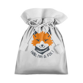 Подарочный 3D мешок с принтом Hello Fox в Кировске, 100% полиэстер | Размер: 29*39 см | Тематика изображения на принте: cute | fox | foxes | ginger | hello | tail | забавная | лис | лиса | лисица | лисицы | лисичка | лисички | лисы | милая | привет | рыжая | рыжие | смешная | фыр | хвост | хвосты