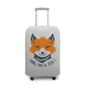 Чехол для чемодана 3D с принтом Hello Fox в Кировске, 86% полиэфир, 14% спандекс | двустороннее нанесение принта, прорези для ручек и колес | cute | fox | foxes | ginger | hello | tail | забавная | лис | лиса | лисица | лисицы | лисичка | лисички | лисы | милая | привет | рыжая | рыжие | смешная | фыр | хвост | хвосты