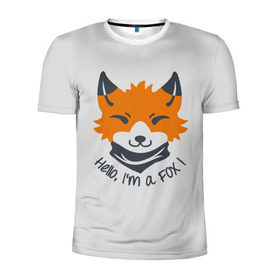 Мужская футболка 3D спортивная с принтом Hello Fox в Кировске, 100% полиэстер с улучшенными характеристиками | приталенный силуэт, круглая горловина, широкие плечи, сужается к линии бедра | cute | fox | foxes | ginger | hello | tail | забавная | лис | лиса | лисица | лисицы | лисичка | лисички | лисы | милая | привет | рыжая | рыжие | смешная | фыр | хвост | хвосты