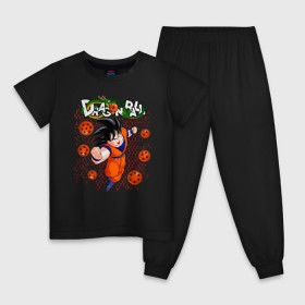 Детская пижама хлопок с принтом Dragon Ball Son Goku в Кировске, 100% хлопок |  брюки и футболка прямого кроя, без карманов, на брюках мягкая резинка на поясе и по низу штанин
 | 
