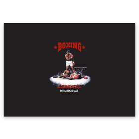 Поздравительная открытка с принтом Мухамед Али в Кировске, 100% бумага | плотность бумаги 280 г/м2, матовая, на обратной стороне линовка и место для марки
 | boxing | muhammad ali | sport | бокс | боксер | легенда | мухамед али | спорт