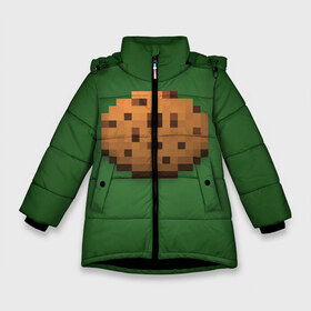 Зимняя куртка для девочек 3D с принтом Minecraft Печенька в Кировске, ткань верха — 100% полиэстер; подклад — 100% полиэстер, утеплитель — 100% полиэстер. | длина ниже бедра, удлиненная спинка, воротник стойка и отстегивающийся капюшон. Есть боковые карманы с листочкой на кнопках, утяжки по низу изделия и внутренний карман на молнии. 

Предусмотрены светоотражающий принт на спинке, радужный светоотражающий элемент на пуллере молнии и на резинке для утяжки. | cookies | craft | creeper | mine | minecraft | miner | online | skeleton | sword | tnt | world | zombie | зомби | игра | игры | кирка | крипер | майнер | майнкрафт | меч | мир | онлайн | печенье | печенька | скелетон