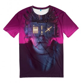 Мужская футболка 3D с принтом Нейромант в Кировске, 100% полиэфир | прямой крой, круглый вырез горловины, длина до линии бедер | будущее | гибсон | интернет | киберпанк | контент | сеть | технологии | уильям | фантастика