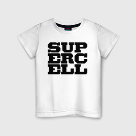 Детская футболка хлопок с принтом SUPERCELL в Кировске, 100% хлопок | круглый вырез горловины, полуприлегающий силуэт, длина до линии бедер | supercell | игра | клеш | клэш | суперселл