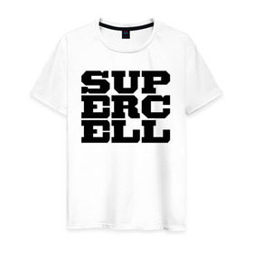 Мужская футболка хлопок с принтом SUPERCELL в Кировске, 100% хлопок | прямой крой, круглый вырез горловины, длина до линии бедер, слегка спущенное плечо. | supercell | игра | клеш | клэш | суперселл