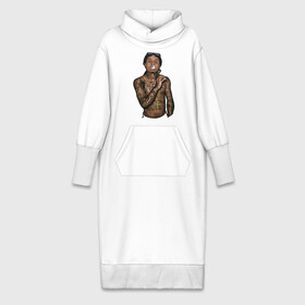Платье удлиненное хлопок с принтом Lil Wayne в Кировске,  |  | hip hop | крест | музыка | наколки | очки | тёмный | хип хоп