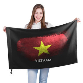 Флаг 3D с принтом VIETNAM(Вьетнам) в Кировске, 100% полиэстер | плотность ткани — 95 г/м2, размер — 67 х 109 см. Принт наносится с одной стороны | urban | vietnam | город | мир | путешествие | символика | страны | флаг