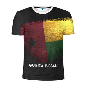 Мужская футболка 3D спортивная с принтом Guinea-Bissau(Гвинея-Бисау) в Кировске, 100% полиэстер с улучшенными характеристиками | приталенный силуэт, круглая горловина, широкие плечи, сужается к линии бедра | urban | гвинея бисау | город | мир | путешествие | символика | страны | флаг