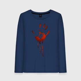 Женский лонгслив хлопок с принтом Отпечаток руки в Кировске, 100% хлопок |  | halloween | костюм на хэллоуин | кровавая рука | кровавый отпечаток | кровь | рисунок кровью | футболка для хэллоуина | хэллоуин
