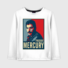 Детский лонгслив хлопок с принтом Freddie Mercury в Кировске, 100% хлопок | круглый вырез горловины, полуприлегающий силуэт, длина до линии бедер | freddie mercury | queen | фредди меркьюри