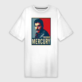 Платье-футболка хлопок с принтом Freddie Mercury в Кировске,  |  | freddie mercury | queen | фредди меркьюри