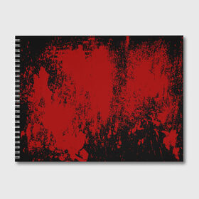 Альбом для рисования с принтом Red blood в Кировске, 100% бумага
 | матовая бумага, плотность 200 мг. | Тематика изображения на принте: halloween | брызги красок | брызги крови | картина кровью | красные пятна | кровавая абстракция | кровавые пятна | кровь | пятна краски