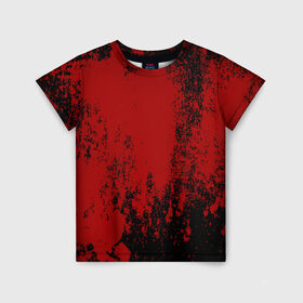 Детская футболка 3D с принтом Red blood в Кировске, 100% гипоаллергенный полиэфир | прямой крой, круглый вырез горловины, длина до линии бедер, чуть спущенное плечо, ткань немного тянется | halloween | брызги красок | брызги крови | картина кровью | красные пятна | кровавая абстракция | кровавые пятна | кровь | пятна краски