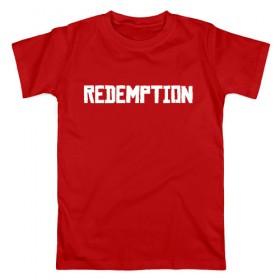 Мужская футболка хлопок с принтом Redemption RDR2 в Кировске, 100% хлопок | прямой крой, круглый вырез горловины, длина до линии бедер, слегка спущенное плечо. | Тематика изображения на принте: 