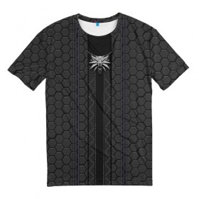 Мужская футболка 3D с принтом ВЕДЬМАК 2077 (НА СПИНЕ) в Кировске, 100% полиэфир | прямой крой, круглый вырез горловины, длина до линии бедер | Тематика изображения на принте: 