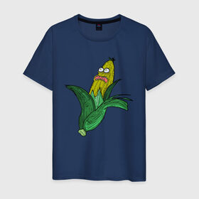 Мужская футболка хлопок с принтом Живая кукуруза в Кировске, 100% хлопок | прямой крой, круглый вырез горловины, длина до линии бедер, слегка спущенное плечо. | живая кукуруза | кукуруза | монстр | початок