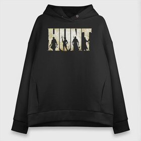 Женское худи Oversize хлопок с принтом Hunt Showdown Logo в Кировске, френч-терри — 70% хлопок, 30% полиэстер. Мягкий теплый начес внутри —100% хлопок | боковые карманы, эластичные манжеты и нижняя кромка, капюшон на магнитной кнопке | horror | hunt horrors of the gilded age | hunt showdown | hunt showdown logo | hunt: showdown | охота | ужасы золотого века