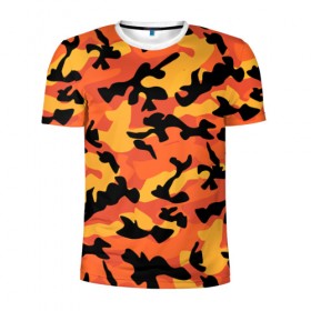 Мужская футболка 3D спортивная с принтом Fashion camouflage в Кировске, 100% полиэстер с улучшенными характеристиками | приталенный силуэт, круглая горловина, широкие плечи, сужается к линии бедра | Тематика изображения на принте: 