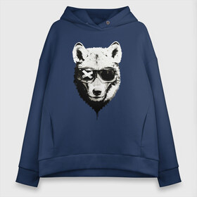 Женское худи Oversize хлопок с принтом wolf with glasses в Кировске, френч-терри — 70% хлопок, 30% полиэстер. Мягкий теплый начес внутри —100% хлопок | боковые карманы, эластичные манжеты и нижняя кромка, капюшон на магнитной кнопке | wolf | волк | волк в очках | голова | животное | животное в очках | зверь. | мода | модное | очки | пес | собака | хипстер