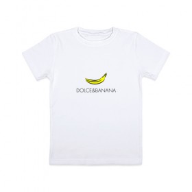 Детская футболка хлопок с принтом dolce&banana в Кировске, 100% хлопок | круглый вырез горловины, полуприлегающий силуэт, длина до линии бедер | dg | dolcegabbana