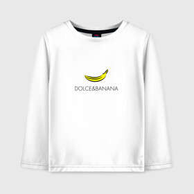 Детский лонгслив хлопок с принтом dolce&banana в Кировске, 100% хлопок | круглый вырез горловины, полуприлегающий силуэт, длина до линии бедер | dg | dolcegabbana