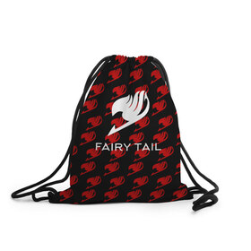 Рюкзак-мешок 3D с принтом Fairy Tail в Кировске, 100% полиэстер | плотность ткани — 200 г/м2, размер — 35 х 45 см; лямки — толстые шнурки, застежка на шнуровке, без карманов и подкладки | Тематика изображения на принте: anime | fairy tail | аниме | сёнэн | хвост феи