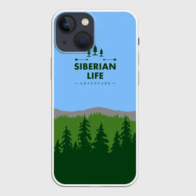 Чехол для iPhone 13 mini с принтом Сибирь в Кировске,  |  | Тематика изображения на принте: adventure | forest | hiking | nature | russia | siberia | taiga | traveling | trekking | лес | отдых | охота | природа | путешествия | россия | сибирь | тайга | туризм