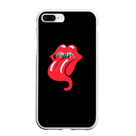 Чехол для iPhone 7Plus/8 Plus матовый с принтом Monsters Kiss в Кировске, Силикон | Область печати: задняя сторона чехла, без боковых панелей | halloween | jagger | lips | mick | monster | rock | rolling | stones | tongue | tooth | вольные | губы | джаггер | зубы | камни | катящиеся | мик | монстер | рок | странники | хеллоуин | хэллоуин | язык