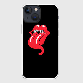 Чехол для iPhone 13 mini с принтом Monsters Kiss в Кировске,  |  | halloween | jagger | lips | mick | monster | rock | rolling | stones | tongue | tooth | вольные | губы | джаггер | зубы | камни | катящиеся | мик | монстер | рок | странники | хеллоуин | хэллоуин | язык