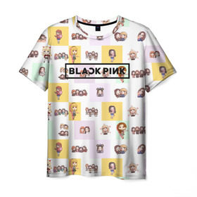 Мужская футболка 3D с принтом BlackPink в Кировске, 100% полиэфир | прямой крой, круглый вырез горловины, длина до линии бедер | blackpink | k pop | music | блэк пинк | дженни | джису | лис | музыка | розэ