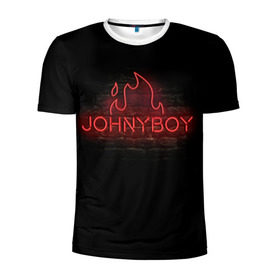 Мужская футболка 3D спортивная с принтом Johnyboy в Кировске, 100% полиэстер с улучшенными характеристиками | приталенный силуэт, круглая горловина, широкие плечи, сужается к линии бедра | johnyboy | денис василенко | джонибой
