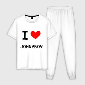 Мужская пижама хлопок с принтом Johnyboy 8 в Кировске, 100% хлопок | брюки и футболка прямого кроя, без карманов, на брюках мягкая резинка на поясе и по низу штанин
 | johnyboy | денис василенко | джонибой