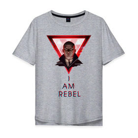 Мужская футболка хлопок Oversize с принтом Маркус Detroit: Become human в Кировске, 100% хлопок | свободный крой, круглый ворот, “спинка” длиннее передней части | 