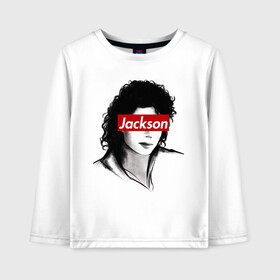 Детский лонгслив хлопок с принтом Michael Jackson в Кировске, 100% хлопок | круглый вырез горловины, полуприлегающий силуэт, длина до линии бедер | jackson | michael | джексон | майкл