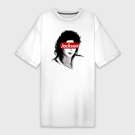 Платье-футболка хлопок с принтом Michael Jackson в Кировске,  |  | jackson | michael | джексон | майкл