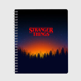 Тетрадь с принтом STRANGER THINGS в Кировске, 100% бумага | 48 листов, плотность листов — 60 г/м2, плотность картонной обложки — 250 г/м2. Листы скреплены сбоку удобной пружинной спиралью. Уголки страниц и обложки скругленные. Цвет линий — светло-серый
 | 011 | eleven | friends don t lie | netflix | stranger things | демогоргон | нетфликс | одиннадцатая | очень странные дела | сериалы