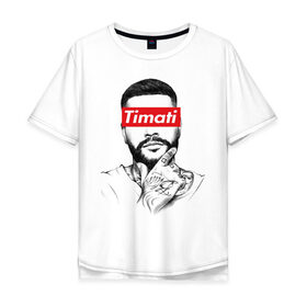 Мужская футболка хлопок Oversize с принтом Timati в Кировске, 100% хлопок | свободный крой, круглый ворот, “спинка” длиннее передней части | black star | rap | блек стар | мафия | олимп | рэп