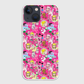 Чехол для iPhone 13 mini с принтом Barbie and Tokidoki в Кировске,  |  | adios | barbie | brilliant | cat | dog | doll | girl | heart | heels | japan | palm | pony | tokidoki | адьос | барби | девушка | иногда | кот | кошка | кукла | пес | пони | собака | япония