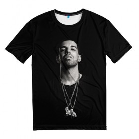 Мужская футболка 3D с принтом Drake в Кировске, 100% полиэфир | прямой крой, круглый вырез горловины, длина до линии бедер | 6ix | bling | canada | drake | god | hotline | life | more | rap | rapper | scorpion | toronto | views | дрейк | дризи | дрэйк | реп | репер | рэп | рэпер