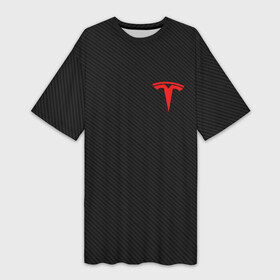 Платье-футболка 3D с принтом TESLA в Кировске,  |  | brand | car | carbon | elon mask | tesla | авто | бренд | илон | илон маск | карбон | маск | машина | текстура | тесла | электрокар