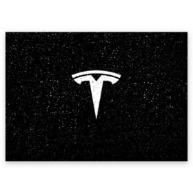 Поздравительная открытка с принтом TESLA SPACE в Кировске, 100% бумага | плотность бумаги 280 г/м2, матовая, на обратной стороне линовка и место для марки
 | Тематика изображения на принте: brand | car | elon mask | space | tesla | авто | бренд | илон | илон маск | космос | маск | машина | тесла | тесла в космосе | электрокар