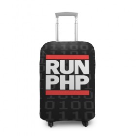 Чехол для чемодана 3D с принтом Run PHP в Кировске, 86% полиэфир, 14% спандекс | двустороннее нанесение принта, прорези для ручек и колес | admin | administrator | calm | code | coder | coding | dmc | engineer | job | keep | php | programmer | run | администратор | айти | инженер | код | кодинг | программа | программист | профессия | сисадмин
