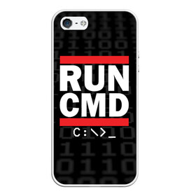 Чехол для iPhone 5/5S матовый с принтом RUN CMD в Кировске, Силикон | Область печати: задняя сторона чехла, без боковых панелей | Тематика изображения на принте: admin | administrator | calm | cmd | code | coder | coding | dmc | engineer | job | keep | programmer | run | администратор | айти | инженер | код | кодинг | программа | программист | профессия | сисадмин