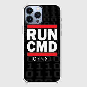 Чехол для iPhone 13 Pro Max с принтом RUN CMD в Кировске,  |  | Тематика изображения на принте: admin | administrator | calm | cmd | code | coder | coding | dmc | engineer | job | keep | programmer | run | администратор | айти | инженер | код | кодинг | программа | программист | профессия | сисадмин