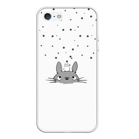 Чехол для iPhone 5/5S матовый с принтом Totoro The Rain в Кировске, Силикон | Область печати: задняя сторона чехла, без боковых панелей | аниме | дождь | тоторо