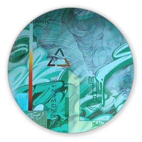Коврик для мышки круглый с принтом Euro в Кировске, резина и полиэстер | круглая форма, изображение наносится на всю лицевую часть | graffity | street art | граффити | стрит арт