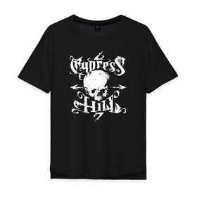 Мужская футболка хлопок Oversize с принтом Cypress Hill в Кировске, 100% хлопок | свободный крой, круглый ворот, “спинка” длиннее передней части | Тематика изображения на принте: cypress hill | hip hop | music | rap | музыка | рэп | хип хоп | череп